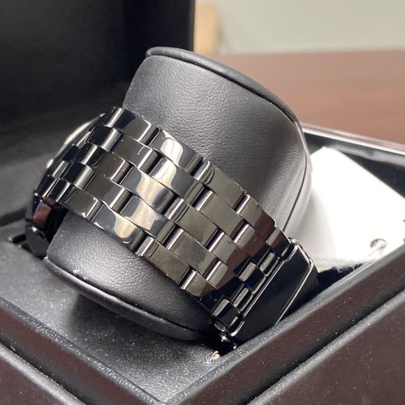 JBW WARREN J6331C Watch Black Ion Plated Diamond Quartz Movement Chronograph - Picture 7 of 8